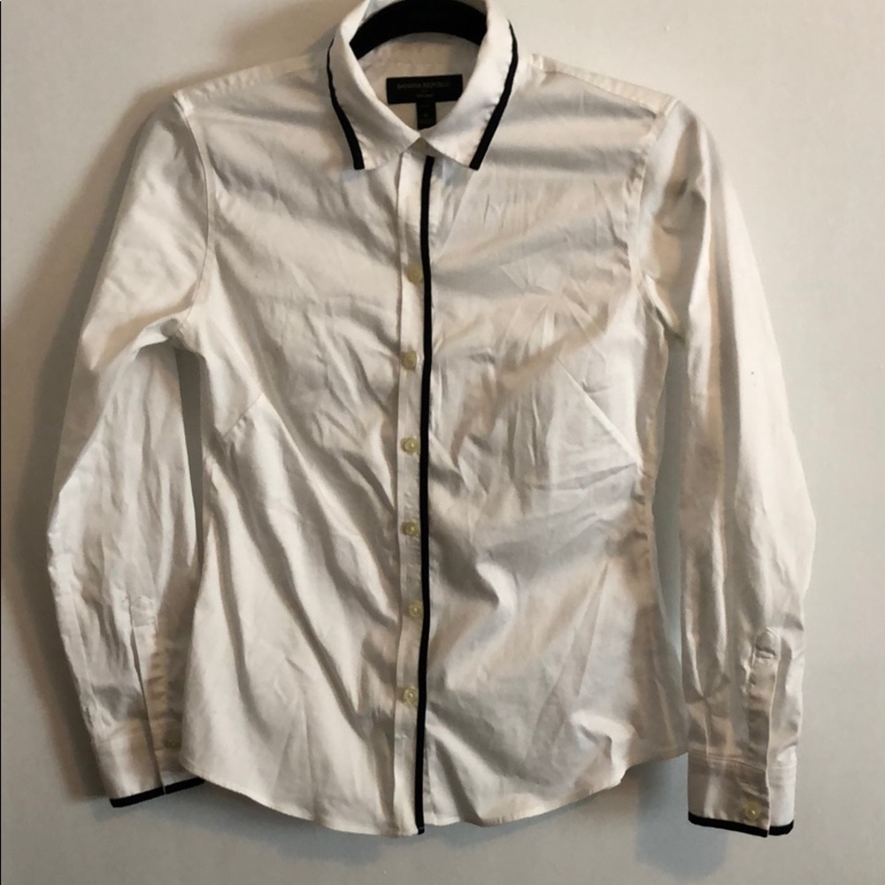 Classic white button down dress shirt